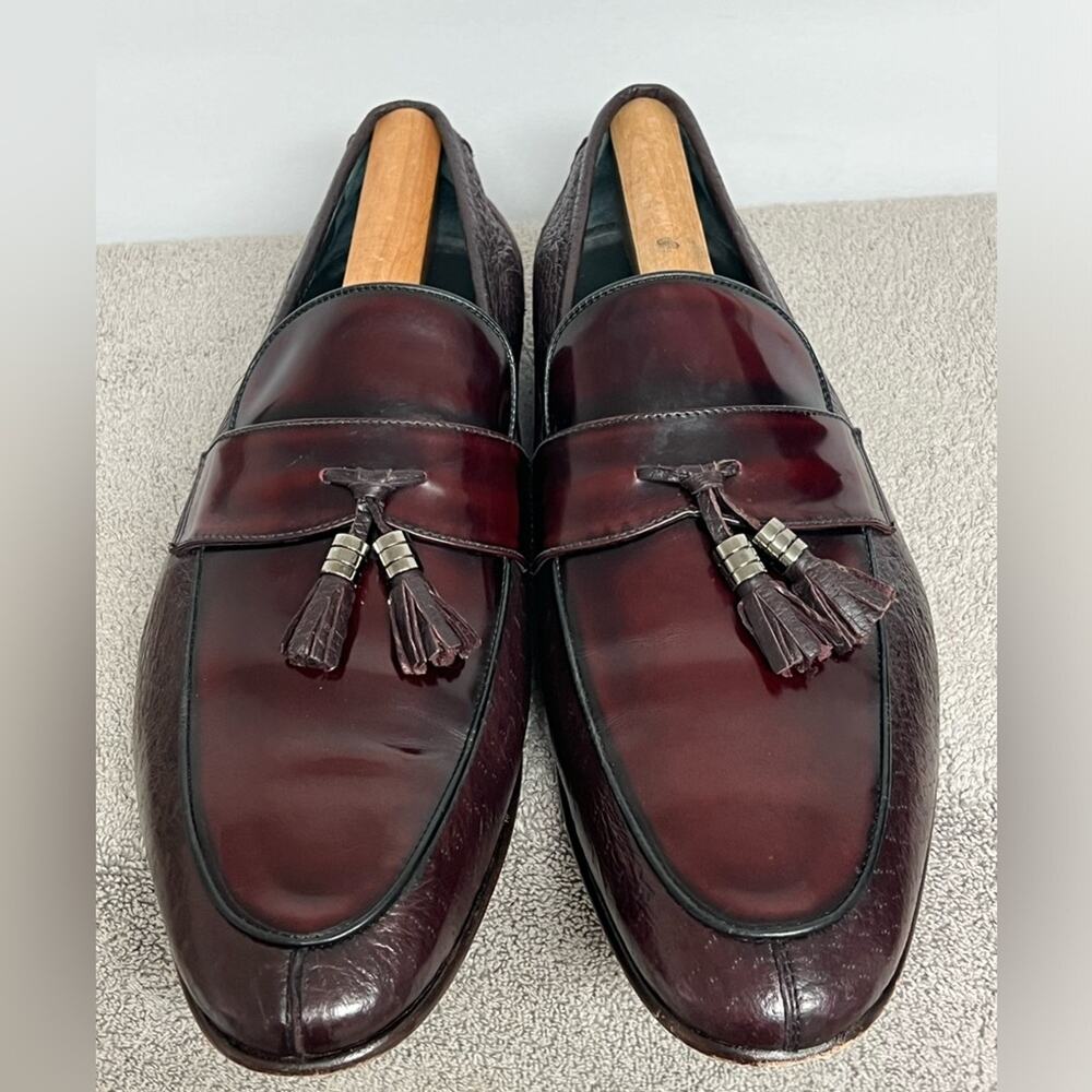 Moreschi 41849 Peccary & Calfskin Loafers Burgundy (SPECIAL ORDER) Men’s SZ 11